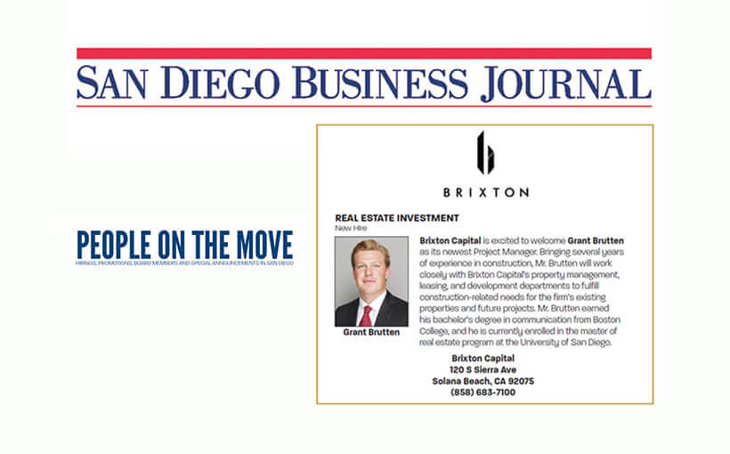 Brixton Capital Welcomes Project Manager, Grant Brutten